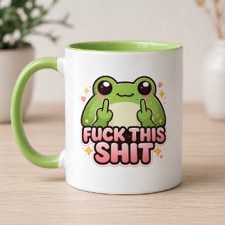 Mug Jolie grenouille faisant un doigt d'honneur Kawaii