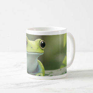 Mug Jolie grenouille verte sur feuille