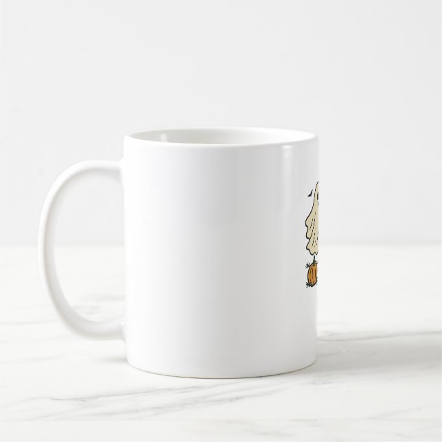 Mug Jolie Halloween Fantôme Marche Fantôme Chat Classi (Gauche)