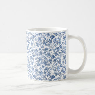 Mug Jolie impression florale ethnique de bleu d'indigo