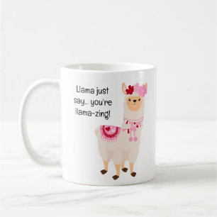 Mug Jolie Lama Rose et Blanc Saint-Valentin