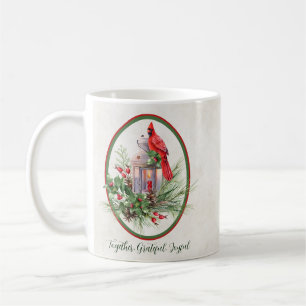 Mug Jolie lanterne avec houx et Noël cardinal 