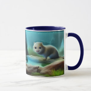 Mug Jolie loutre bébé en étang - personnalisable