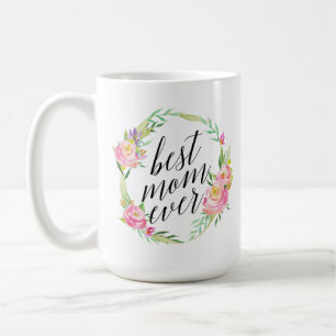 Mug Jolie Meilleure maman jamais Floral Wreath