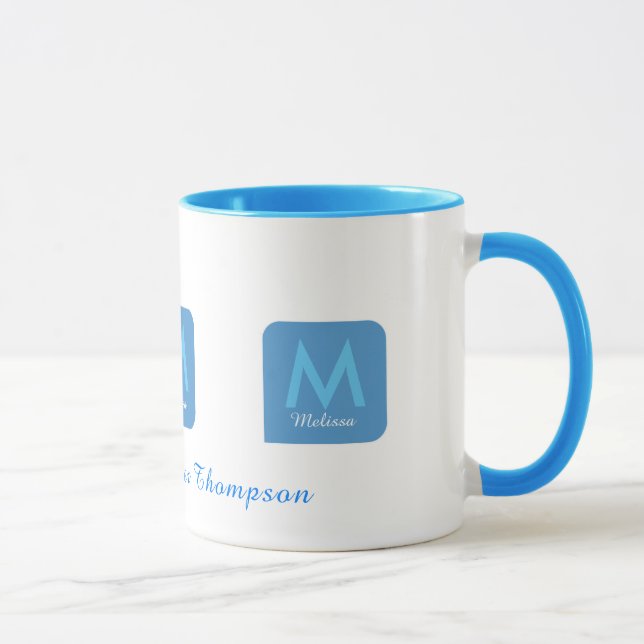 Mug jolie mule féminine bleue pour elle (Droite)