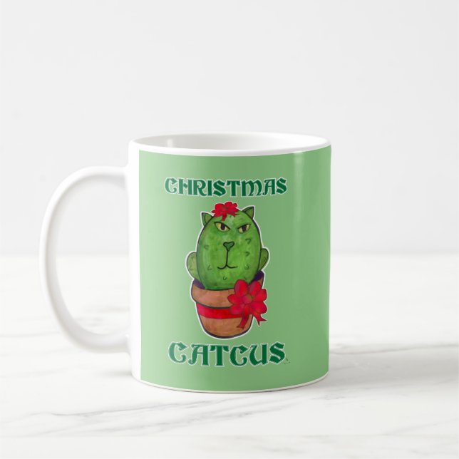 Mug Jolie Noël Catcus Vacances Cactus Art (Gauche)