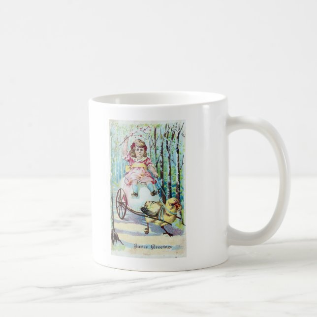 Mug Jolie Pâques Fille En Panier Avec Panier À Pousset (Droite)