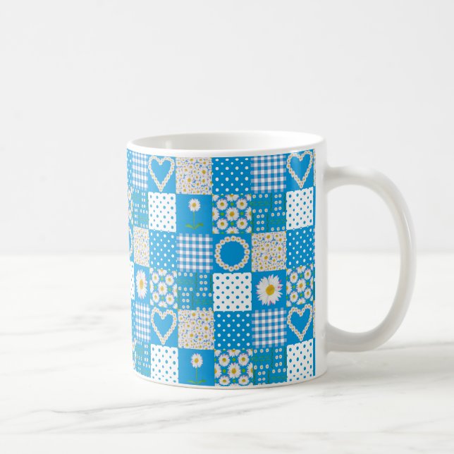 Mug Jolie pâte à café : Daisychains, Patchwork Faux (Droite)
