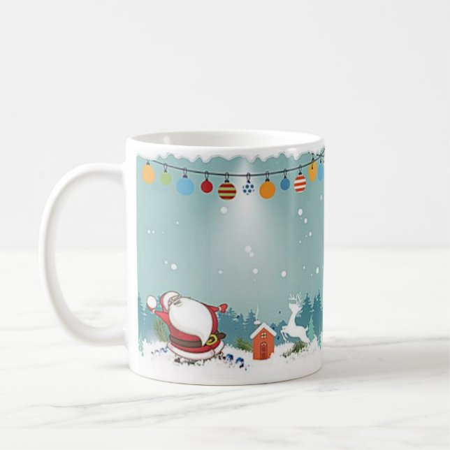 Mug Jolie Père Noël dans la fête des neiges Noël (Gauche)