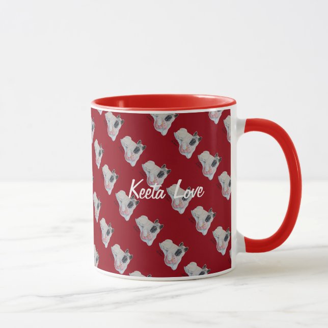Mug jolie photo de chien avec ours en peluche rose (Droite)