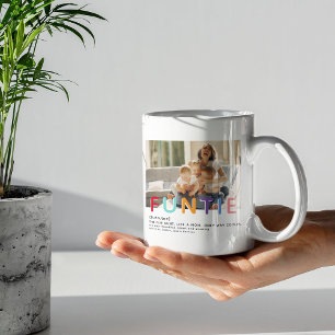 Mug Jolie photo de tante moderne à Noël avec typograph