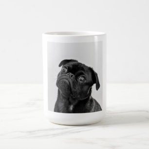 Mug Jolie photo drôle de Pug noir et blanc