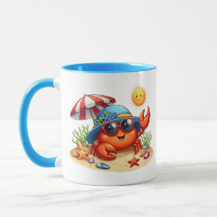 Mug Jolie plage maison crabe ajouter monogramme