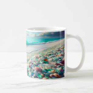 Mug Jolie plage Ocean avec verre de mer