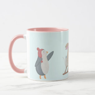 Mug Jolie scène d'hiver animale