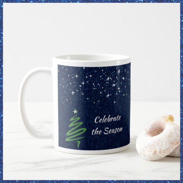 Mug Jolie scène d'hiver de nuit bleue (Créateur téléchargé)