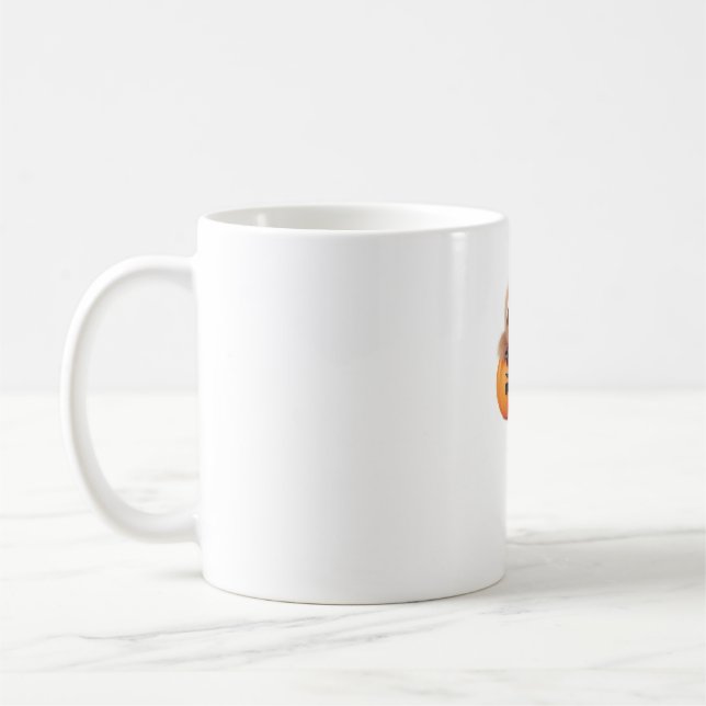 Mug Jolie Sloth assise dans un Citrouille. Hauteur heu (Gauche)