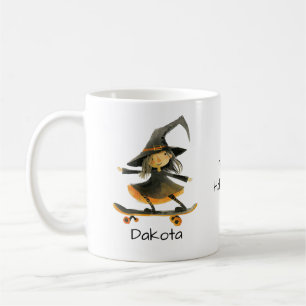 Mug Jolie sorcière de skateboard Halloween