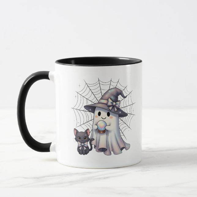 Mug Jolie sorcière fantôme Chat noir Coquette Hallowee (Gauche)