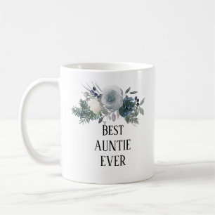 Mug Jolie Tante bleue florale jamais