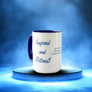 Mug Jolie typographie de retraite bleue personnalisabl