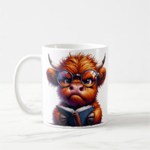 Mug Jolie Vache Highland Avec Verres Lecture
