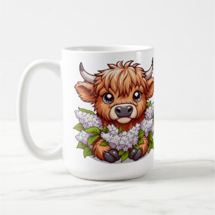 Mug Jolie vache Highland Holding Lilacs