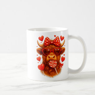 Mug Jolie Vache Highland Sucette de la Saint-Valentin 