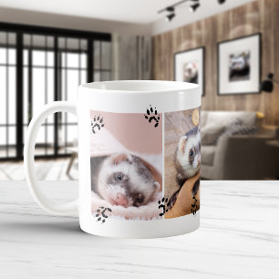 Mug Jolies empreintes de pattes de furet quatre photos