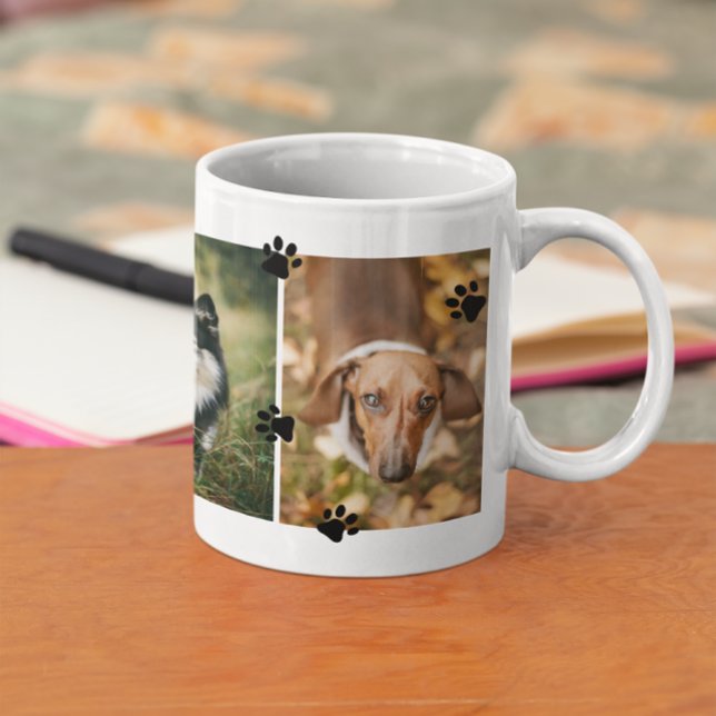 Mug Jolies Empreintes de pattes Quatre Photos pour ani (Créateur téléchargé)