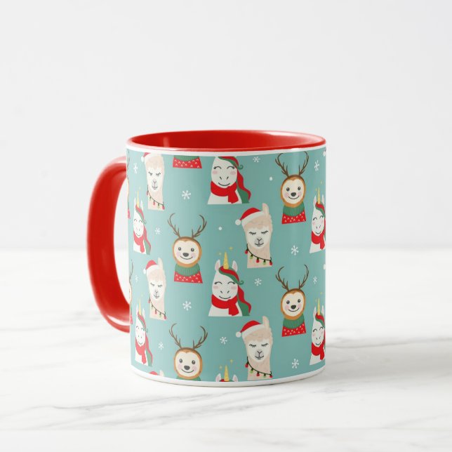Mug Jolies Fentes De Noël Et Llamas (Devant gauche)