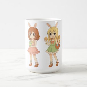 Mug Jolies filles lapins de Pâques en anime