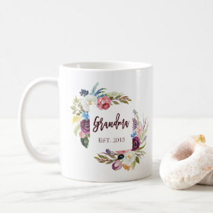 Mug Jolies Fleurs De Boho Rose   Grand-mère