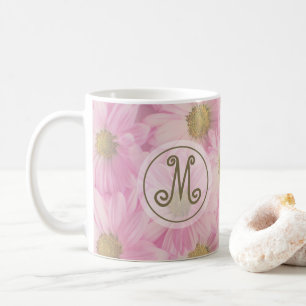 Mug Jolies marguerites rose pâle mignon initial person