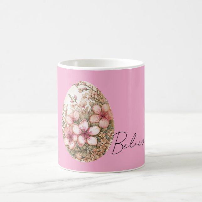 Mug Jolis fleurs roses de printemps Œuf de Pâques (Centre)