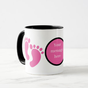 Mug Jolis pieds de bébé fille ajoutez un message 