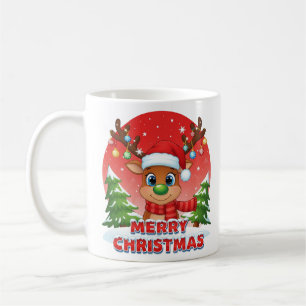Mug Jolis rennes de Noël avec ornements de chapeau de