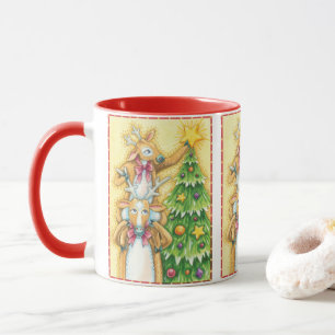 Mug Jolis rennes de Noël avec une étoile d'arbre de No