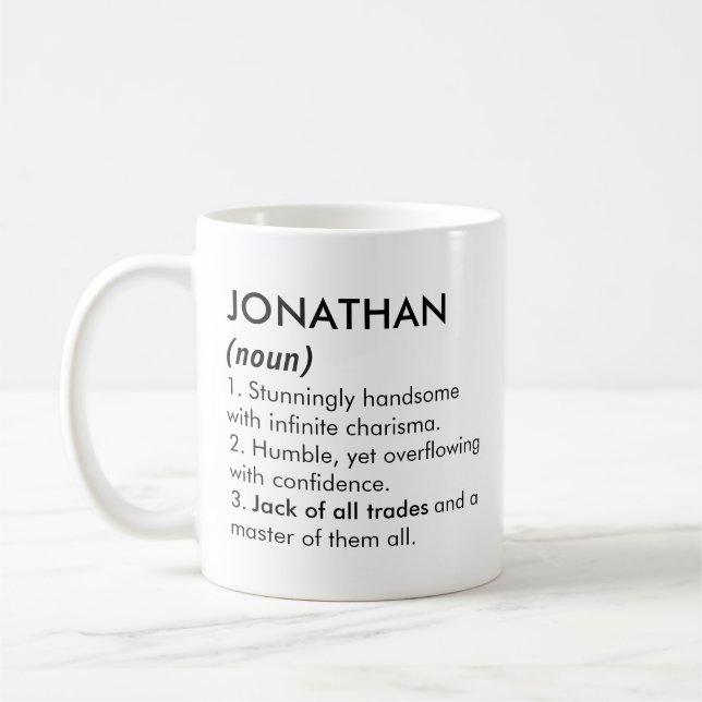 Mug Jonathan name, Editable name, Custom name (Gauche)