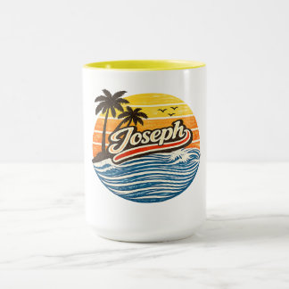 Mug Joseph Retro Sunset Name Design