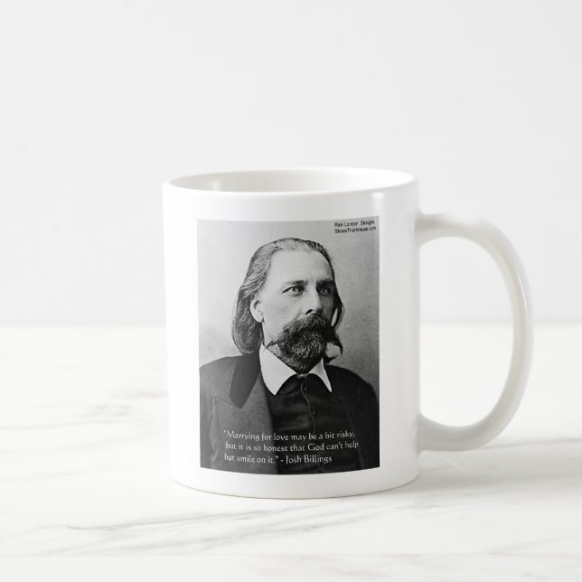 Mug Josh Billings "Marier 4 Amours" Citation Cadeaux & (Droite)