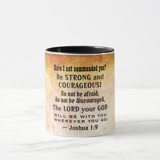 Mug Joshua 1:9 Be Strong and Courageous, Bible Versets (Centre)