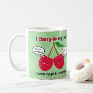Mug Jote Red Cherry Kawaii Twins Anniversaire