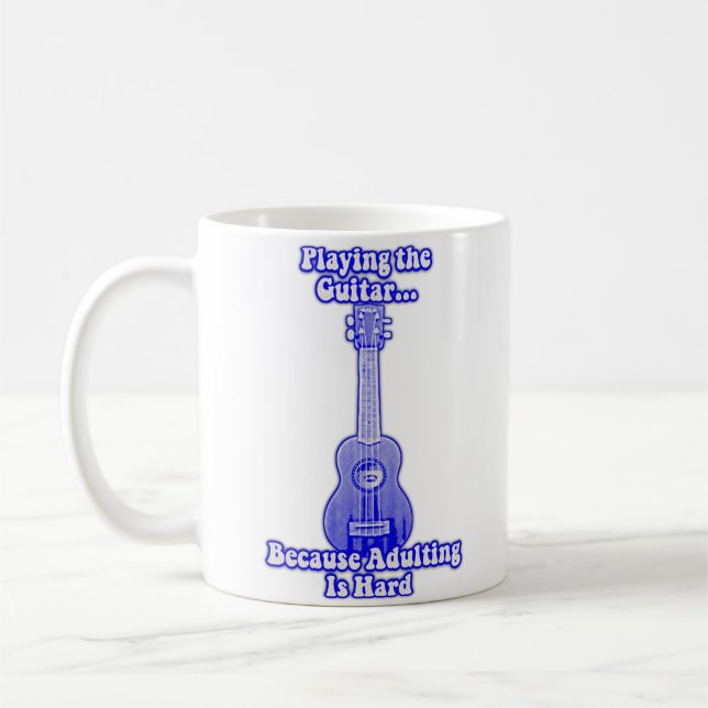 Mug Jouer à la guitare parce que adulter est difficile (Gauche)