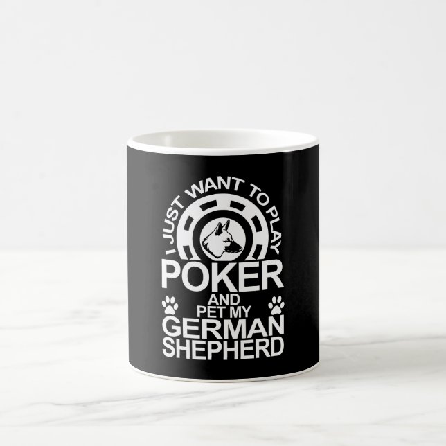 Mug Jouer Poker Et Animaux De Compagnie Mon Berger All (Centre)
