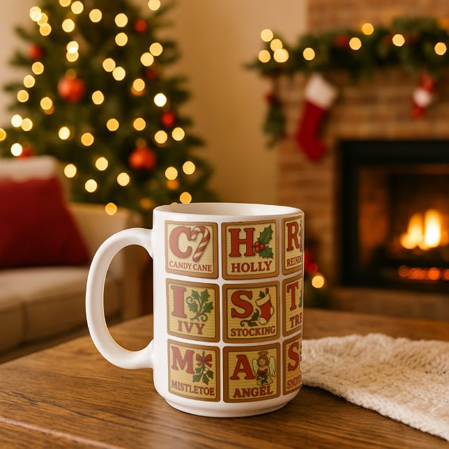 Mug Jouet de Noël Blocs en bois (Créateur téléchargé)