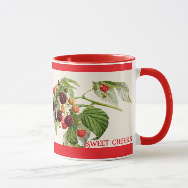 Mug Jouets sucrés Vintage framboise Personnalisé (Droite)