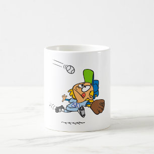 Mug Joueur de baseball attrapant une balle en plein pl
