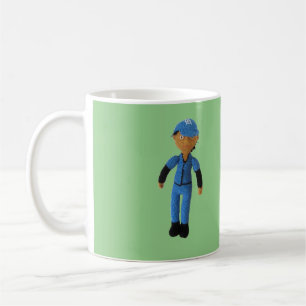 Mug - Joueur de baseball avec nom sur vert