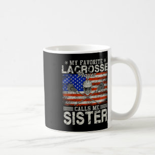 Mug Joueur de crosse préféré m'appelle sœur drôle 